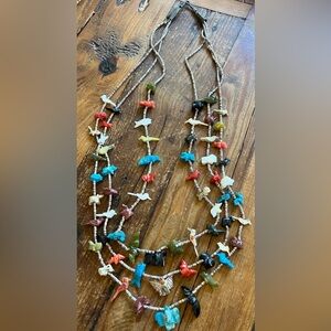 Vintage 1970s Zuni Fetish Necklace